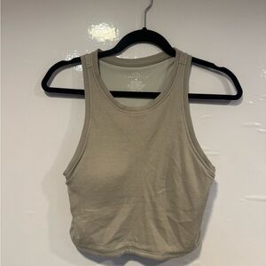 Grey Ribbed Racerback Klassy Network Tank Top